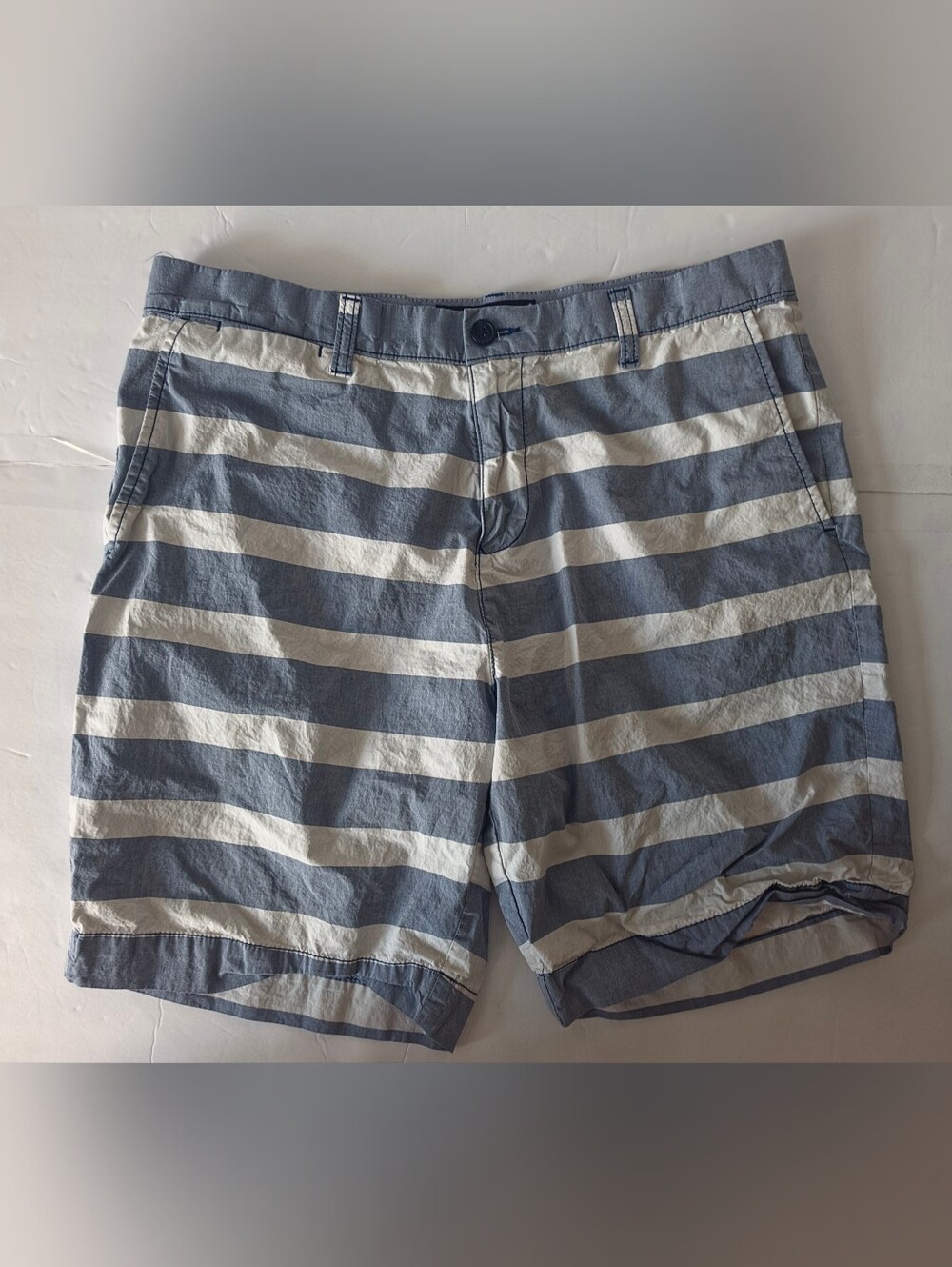 Tommy Hilfiger Navy and White Striped Flat Front Shorts